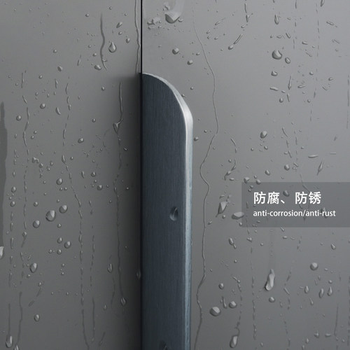 衣柜隐形拉手柜门现代简约高档黑色橱柜抽屉门缝单边长把手免打孔 - 图2