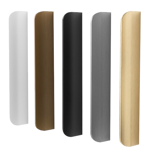 衣柜隐形拉手柜门现代简约高档黑色橱柜抽屉门缝单边长把手免打孔 - 图3