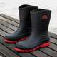 Men's non-slip waterproof rain boots mid-calf rubber shoes
