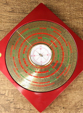 八寸加大天池罗盘风水盘高精度随身三元三合综合盘摆件