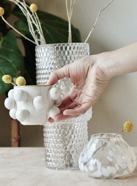 FQR LIVING JOSS MAIN Pinchus设计师款陶器反应釉带有球体花盆