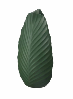 FQR LIVING葡萄牙Botany Ceramics手工制作雕刻绿叶榆树造型花瓶