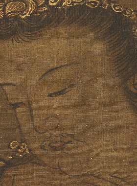南北朝时代 如意轮观音图 复古书画竖版国画真迹艺术微喷宣纸复制