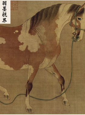 名画高清复制元代任仁发二马图国