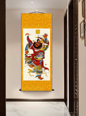 天师钟馗画像家用装饰丝绸挂画钟