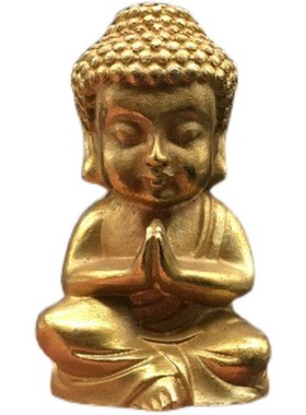 速发合金鎏黄铜宝宝佛古迷你仿佛祖释迦摩尼小摆件佛像小把件小