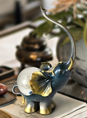 速发轻奢柜档大象摆件电厅招财玄关客视柜酒高装饰品办公室桌面工