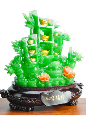 保真速发金苑祥金蟾仿玉竹子节高财富倍增家居树脂乔W迁开业客厅