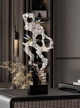 速发摆饰品中式透明客湖石玄关装件轻奢高档软电视柜酒柜办公室太