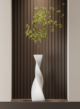 速发细长窄花瓶摆件仿真花客厅插花入户玄关电视柜装饰品轻奢高档