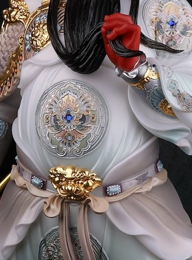 速发宝善缘武奉神关公神像客厅摆托仿汉白玉家用供财件元宝关二爷