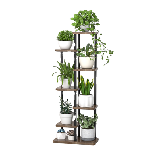 花架子客厅落地式新款可移动铁艺花架多层实木花盆架阳台高置物架 - 图3