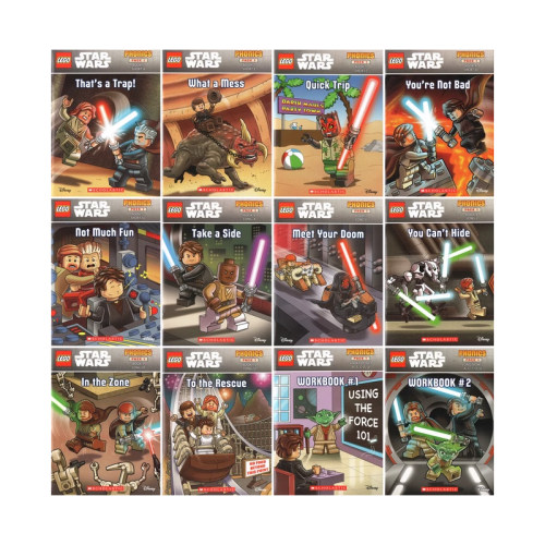 英文原版绘本 LEGO Star Wars Phonics 乐高星球大战12册盒装 趣味自然拼读 绝地武士故事图画书 - 图0