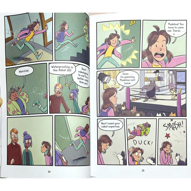 爱猫的凯蒂 英文原版 Katie the Catsitter Graphic Novel 4册 全彩漫画绘本图画书 幽默爆笑 适合女孩 小学生英文课外阅读