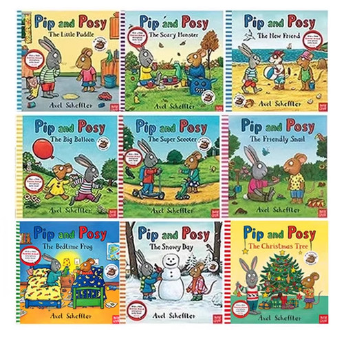 波西和皮普 3-6岁英文绘本 Pip and Posy 0-3岁纸板幼儿版  The Big Balloon/ Snowy Day/ New Friend 社交情商培养Axel Scheffler - 图0