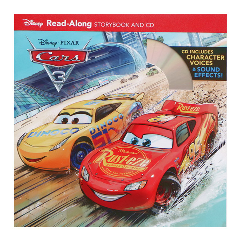 英文原版 赛车汽车总动员3 闪电麦昆 Cars3 Read Along Storybook 附CD 迪士尼独立阅读有声绘本 经典儿童图画故事书,淘宝优惠券,粉丝福利购,淘宝优惠卷