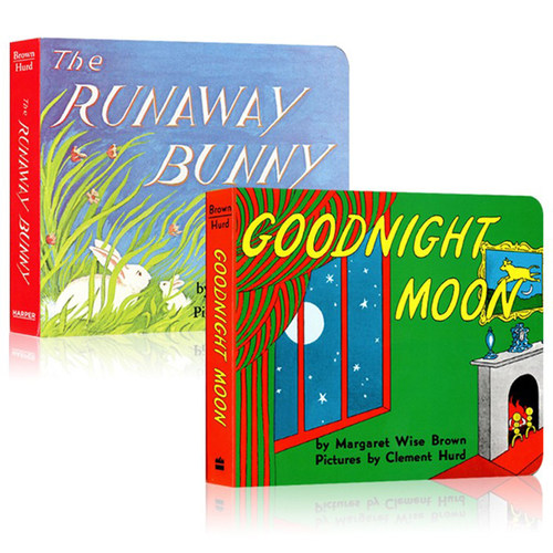 英文原版 Goodnight Moon/The Runaway Bunny2册 纸板书 逃家小兔/晚安月亮 宝宝晚安故事 吴敏兰书单推荐 亲子阅读图画故事绘本 - 图3