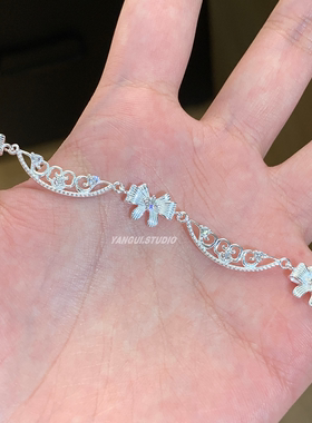 燕归蝶结弥国风足银990百搭手链