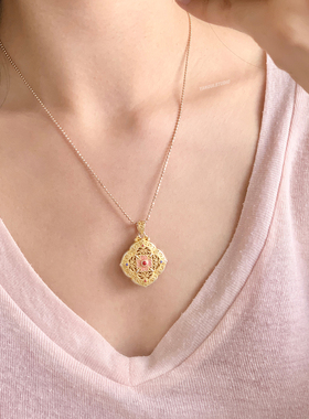 燕归落花盘国风新中式足银项链女