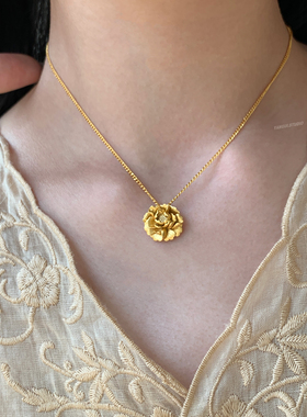 燕归沁芙莲国风足银百搭项链女