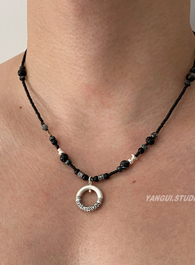 燕归原创沧幕纯银平安扣锁骨链