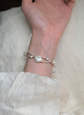 燕归素灯笼国风纯银叠戴手工手链