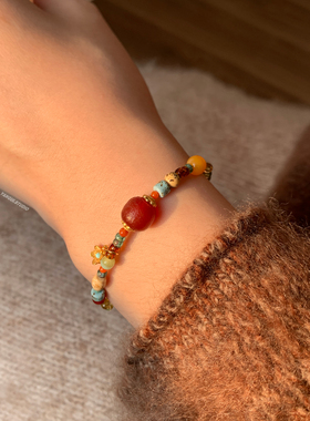 燕归禧宜念玛瑙串珠小众手链女