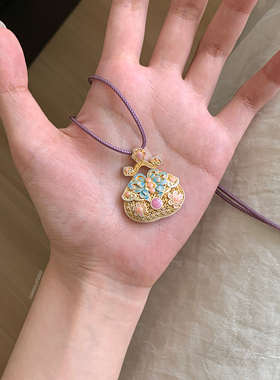 燕归沧蝶绪新中式足银编绳项链