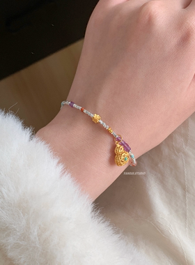 燕归原创紫福禧纯银紫水晶手链