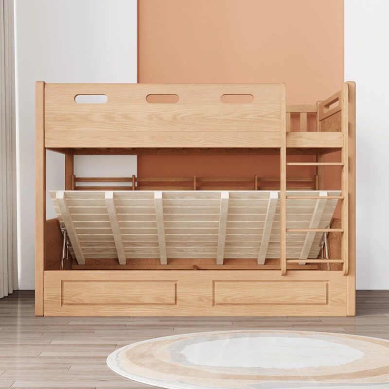 北欧红橡木全实木儿童上下床双层床成人高低床上下铺小户型子母床,淘宝优惠券,粉丝福利购,淘宝优惠卷