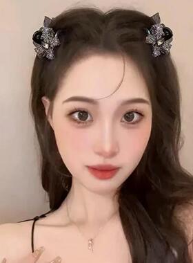 诗泊雅 主播推荐 亚克力/树脂闪闪蝴蝶刘海小发夹