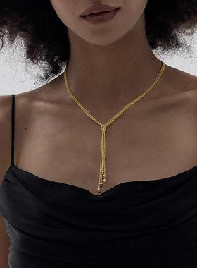 爆闪菜花蕾丝毛衣项链银饰轻奢