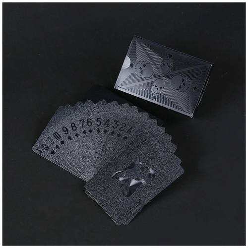 黑色金箔塑料扑克牌实用防水可水洗澳门风云土豪金创意磨砂PETPVC-图0