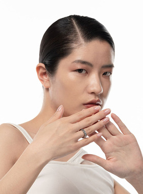 原创设计菱形纹理情侣戒指