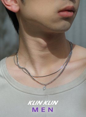 双层叠戴钛钢INS风明星同款项链