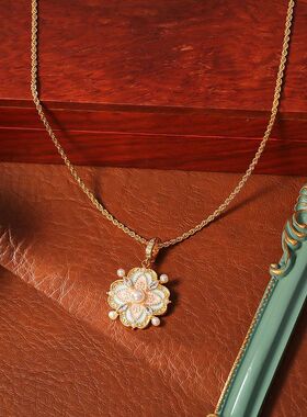 爆款中国风珐琅滴油珍珠项链高级