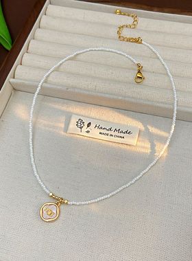 法式复古圆珠项链女轻奢小众高级