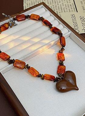 中古vintage复古民族风爱心串珠