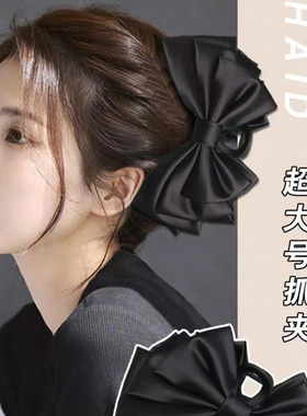 黑色大号双面蝴蝶结鲨鱼夹