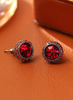 爆款高版本红锆石吊坠项链简约