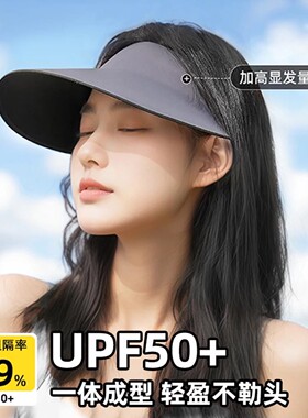 防晒帽骑车吹不翻女2026防紫外线电动车骑行防风空顶大檐遮太阳帽