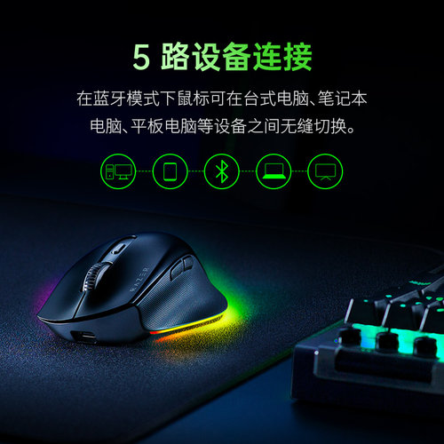 Razer雷蛇Pro Click V2生产力MAC电脑办公游戏AI三模无线蓝牙鼠标 - 图1