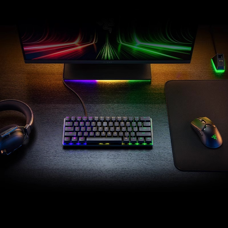 Razer雷蛇猎魂光蛛模拟光轴mini迷你版61键电竞游戏RGB机械键盘 - 图2