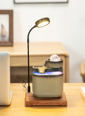 办公室喷泉陶瓷招财简约流水台灯