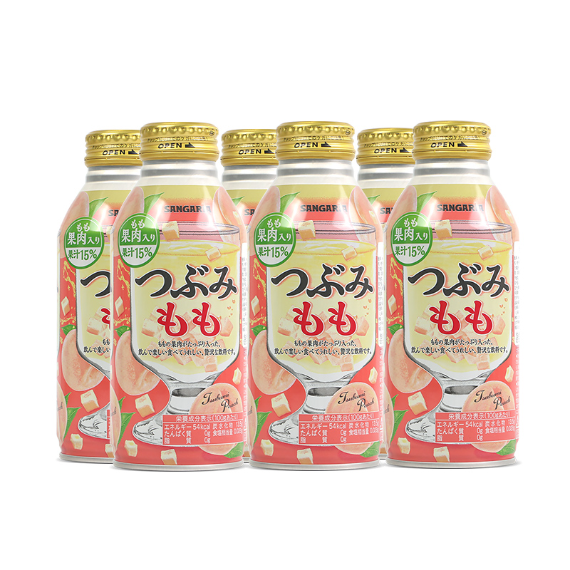 日本进口Sangaria三佳利桃子果汁饮料整箱24瓶含果肉粒白桃味饮品 - 图0