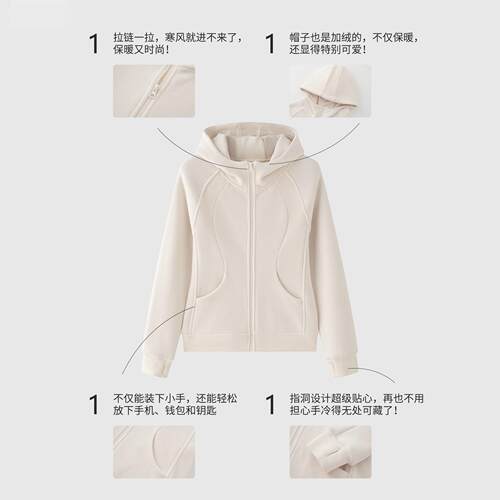 CKDH户外抓绒衣外套女款修身显瘦春季2026新款加厚保暖摇粒绒卫衣 - 图2