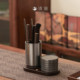 Qinglan ພິທີຊາໄມ້ sandalwood ສີດໍາຫົກສຸພາບບຸລຸດຕັ້ງຫລູຫລາ