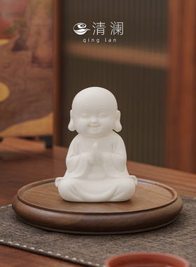 清澜羊脂玉瓷茶玩茶宠高级感禅意