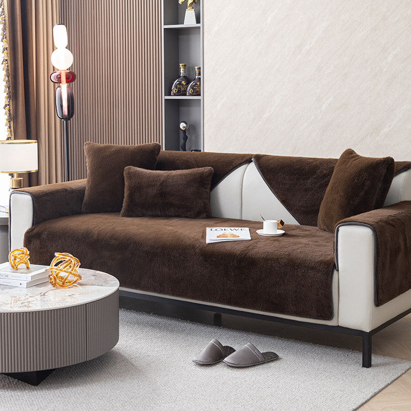 高档米兰貂毛绒加厚保暖沙发垫防滑真皮实木红木坐垫沙发罩套,淘宝优惠券,粉丝福利购,淘宝优惠卷