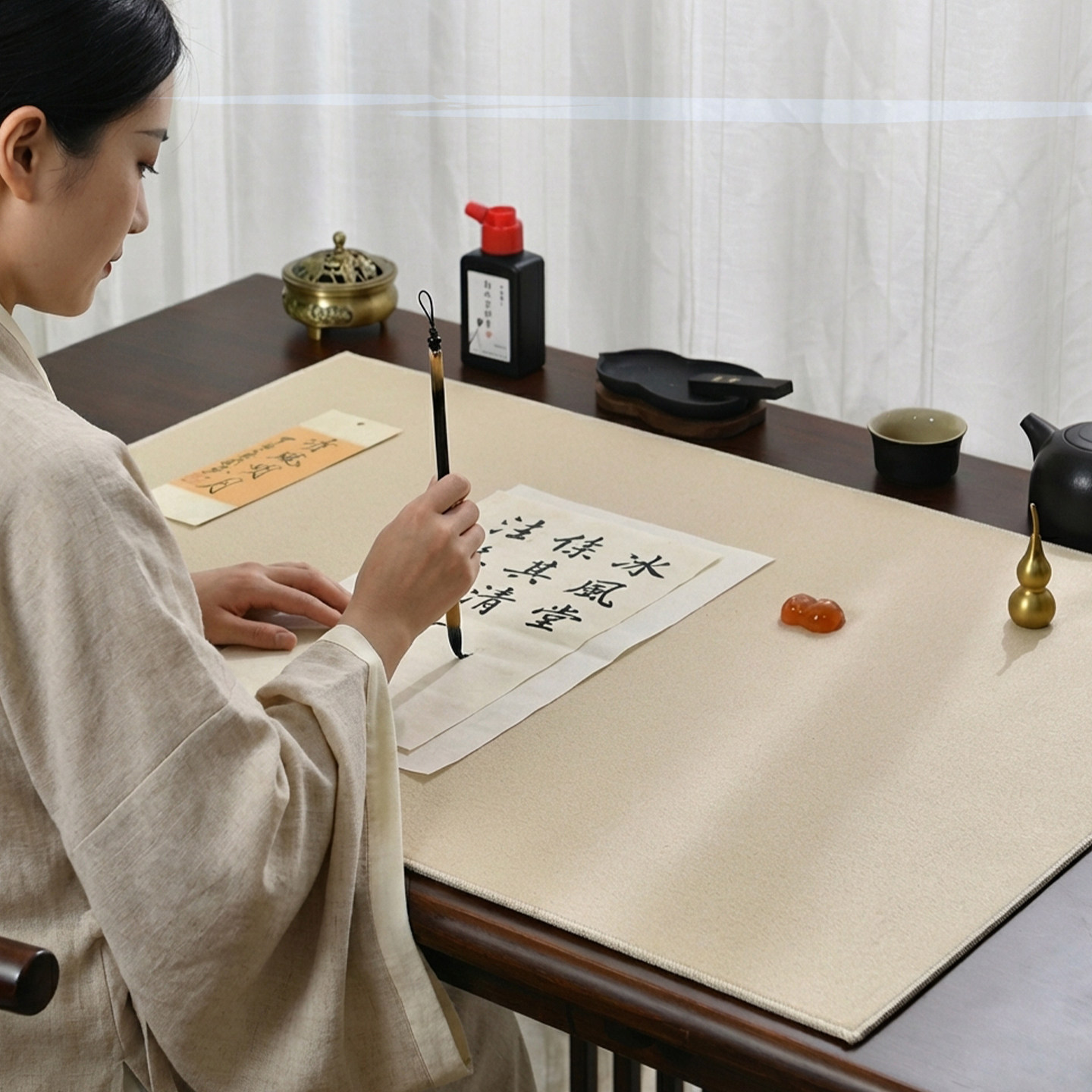 赵北手工画毡书法毛毡垫书法专用纯羊毛书画毡毛笔字毛毡垫文房四宝国学摆件国画垫布毛笔书法写毛笔字垫,淘宝优惠券,粉丝福利购,淘宝优惠卷